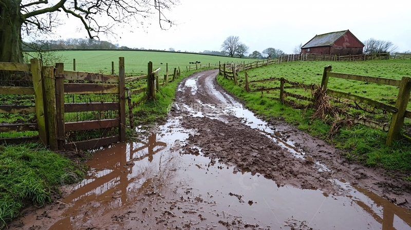 高清大图下载【趣麦麦图】泥泞的乡村小路