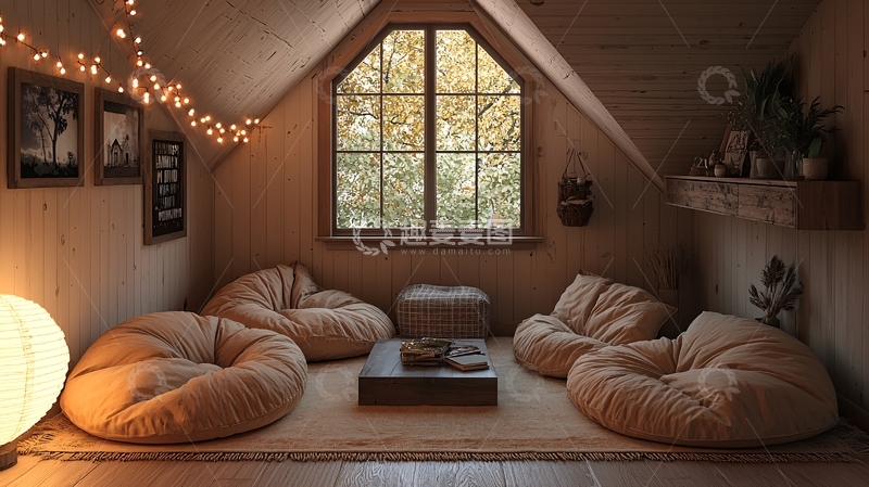 高清大图下载【趣麦麦图】阁楼休闲室温馨氛围
