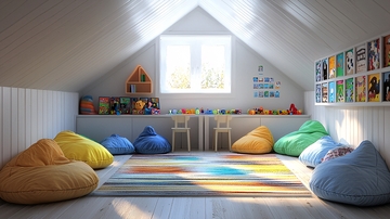 阁楼上的儿童游戏室