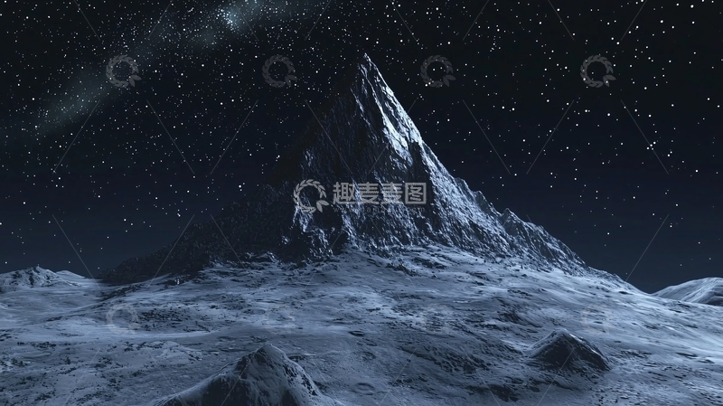 高清大图下载【趣麦麦图】星空下的冰峰