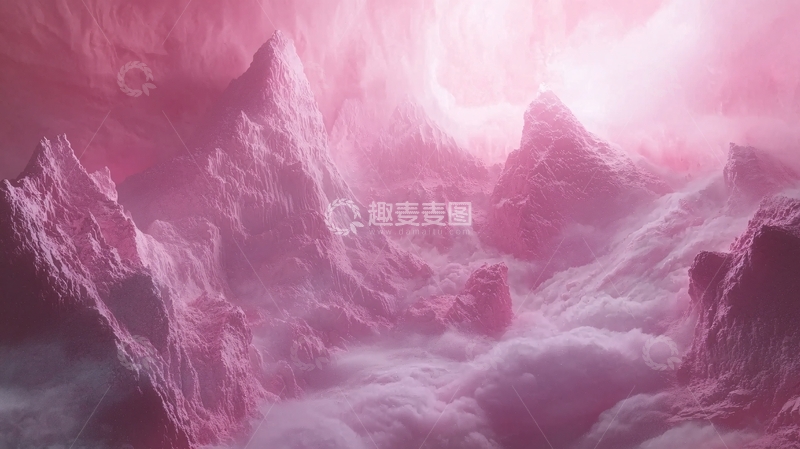 高清大图下载【趣麦麦图】粉色山脉