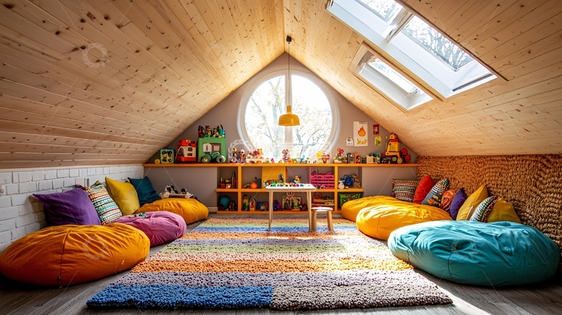 高清大图下载【趣麦麦图】阁楼儿童房阅读角