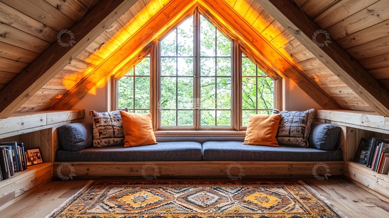 高清大图下载【趣麦麦图】阁楼窗边舒适阅读角