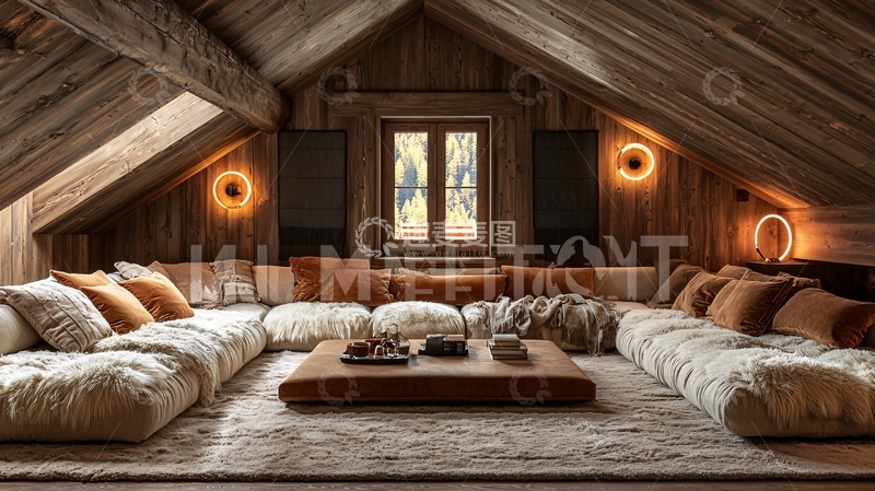 高清大图下载【趣麦麦图】木质阁楼休闲区