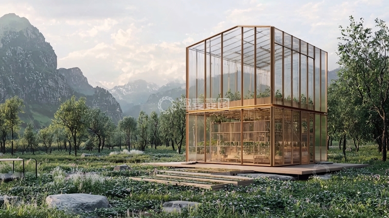 高清大图下载【趣麦麦图】山谷玻璃小屋