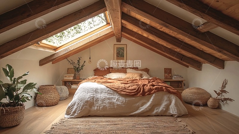 高清大图下载【趣麦麦图】阁楼卧室自然光线