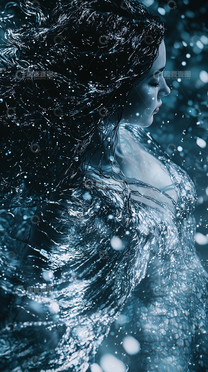 高清大图下载【趣麦麦图】水元素女子