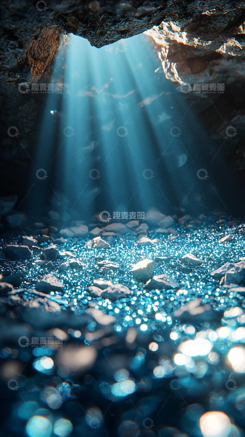 高清大图下载【趣麦麦图】洞穴光线