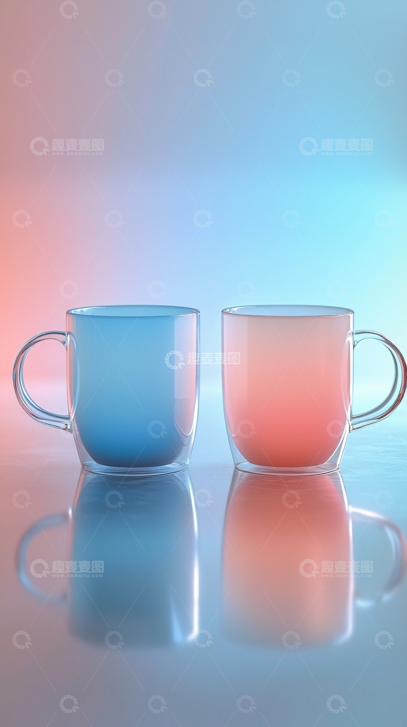 高清大图下载【趣麦麦图】双色渐变马克杯