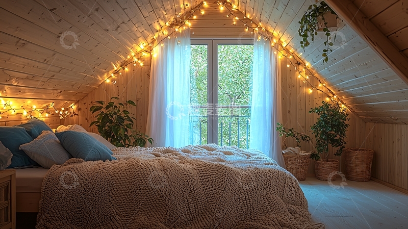 高清大图下载【趣麦麦图】温馨阁楼卧室