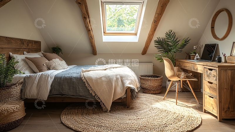 高清大图下载【趣麦麦图】阁楼卧室自然光线