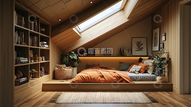 高清大图下载【趣麦麦图】阁楼卧室