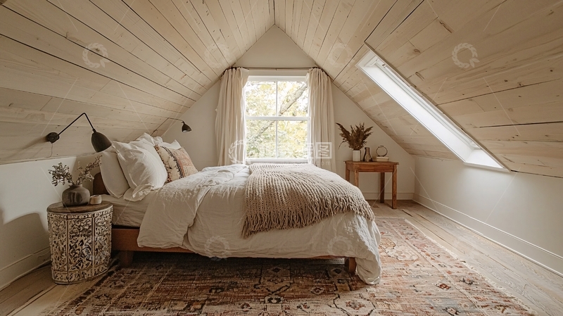 高清大图下载【趣麦麦图】阁楼卧室温馨舒适