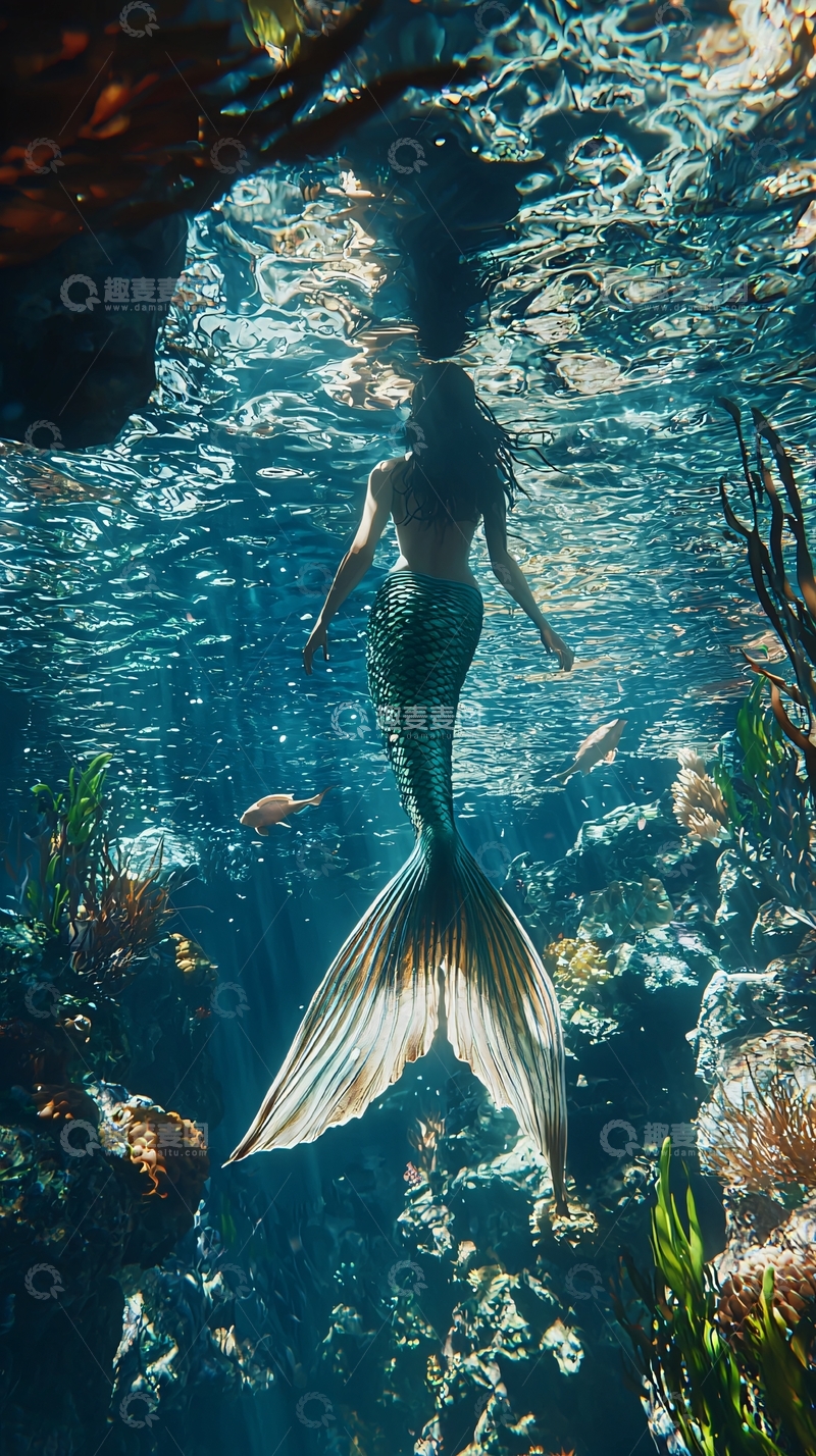 高清大图下载【趣麦麦图】水下美人鱼