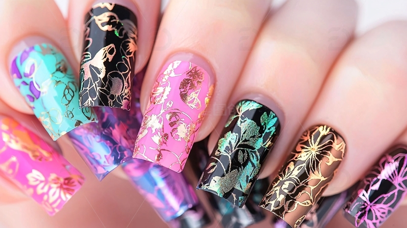 高清大图下载【趣麦麦图】彩色美甲