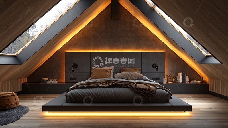 高清大图下载【趣麦麦图】阁楼卧室