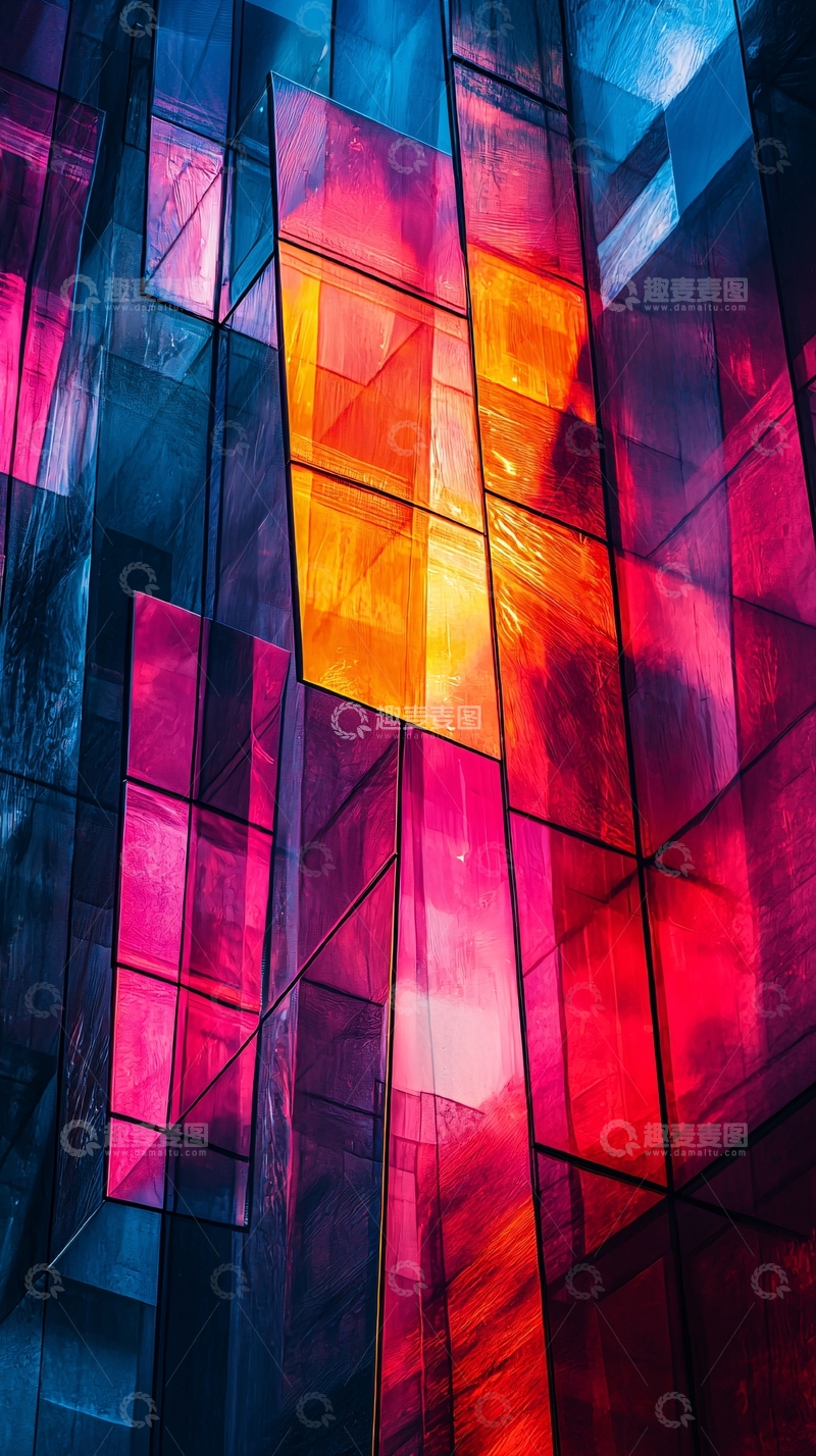 高清大图下载【趣麦麦图】彩色玻璃幕墙
