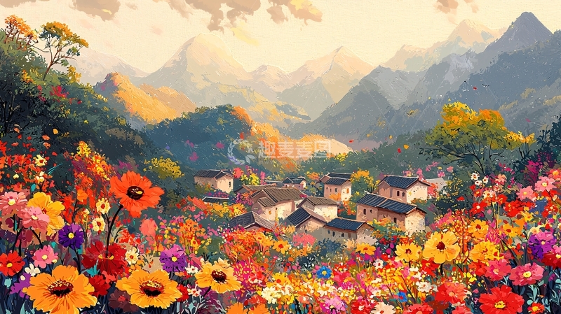 高清大图下载【趣麦麦图】山村秋景