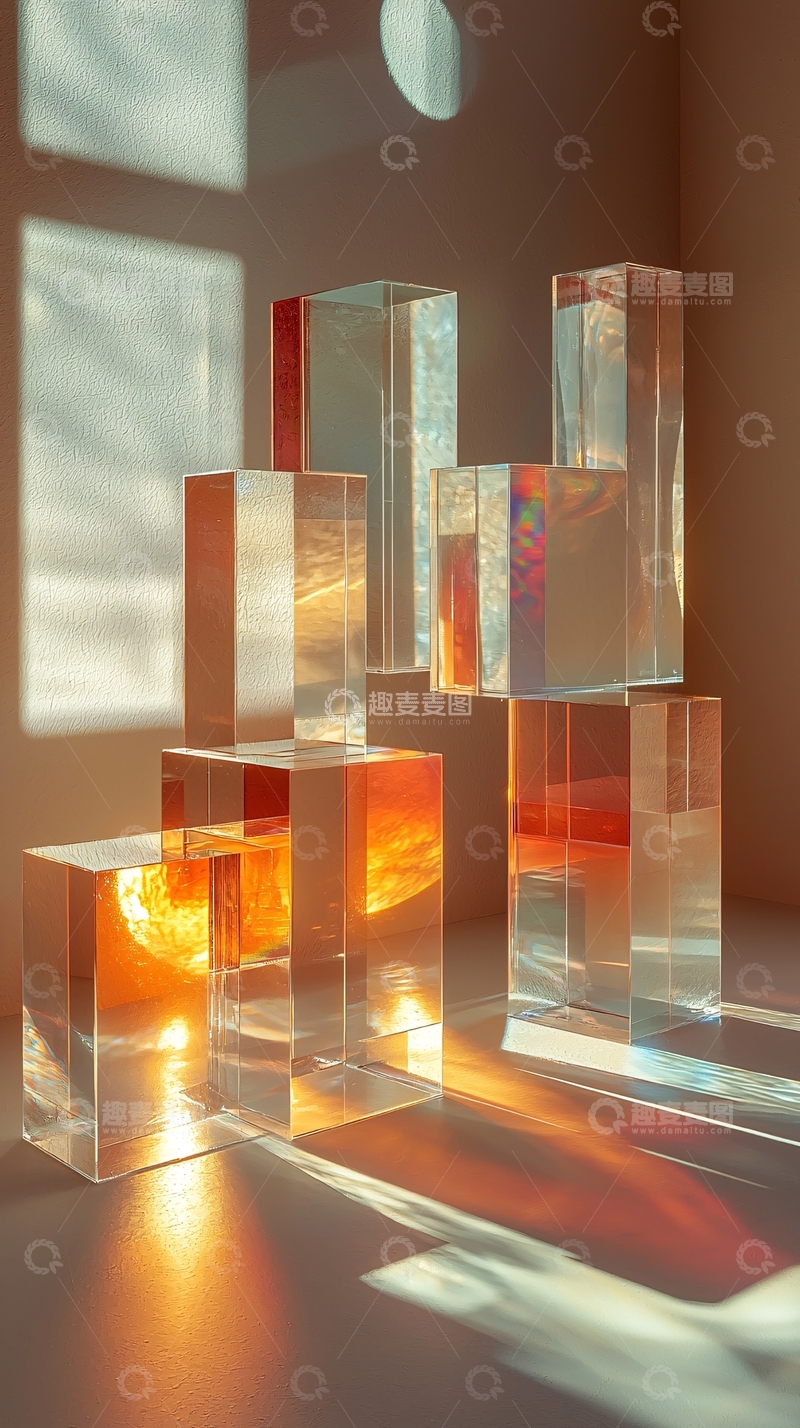 高清大图下载【趣麦麦图】光影玻璃块