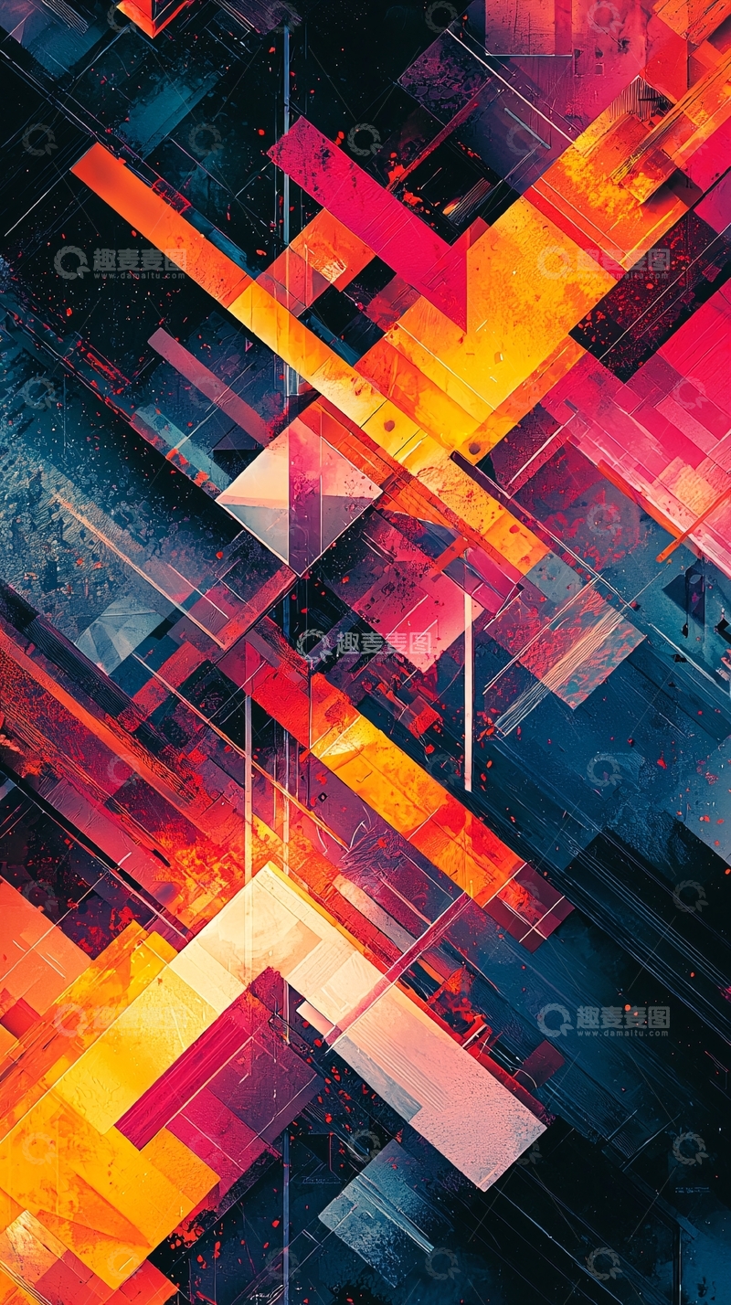 高清大图下载【趣麦麦图】抽象彩色几何图案