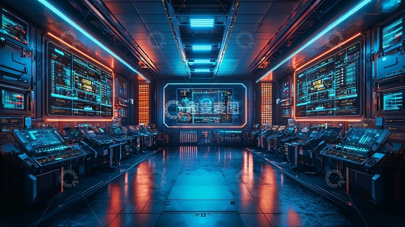 高清大图下载【趣麦麦图】未来科技感控制室