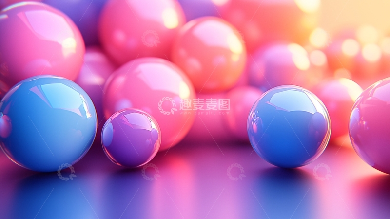 高清大图下载【趣麦麦图】彩色光滑球体
