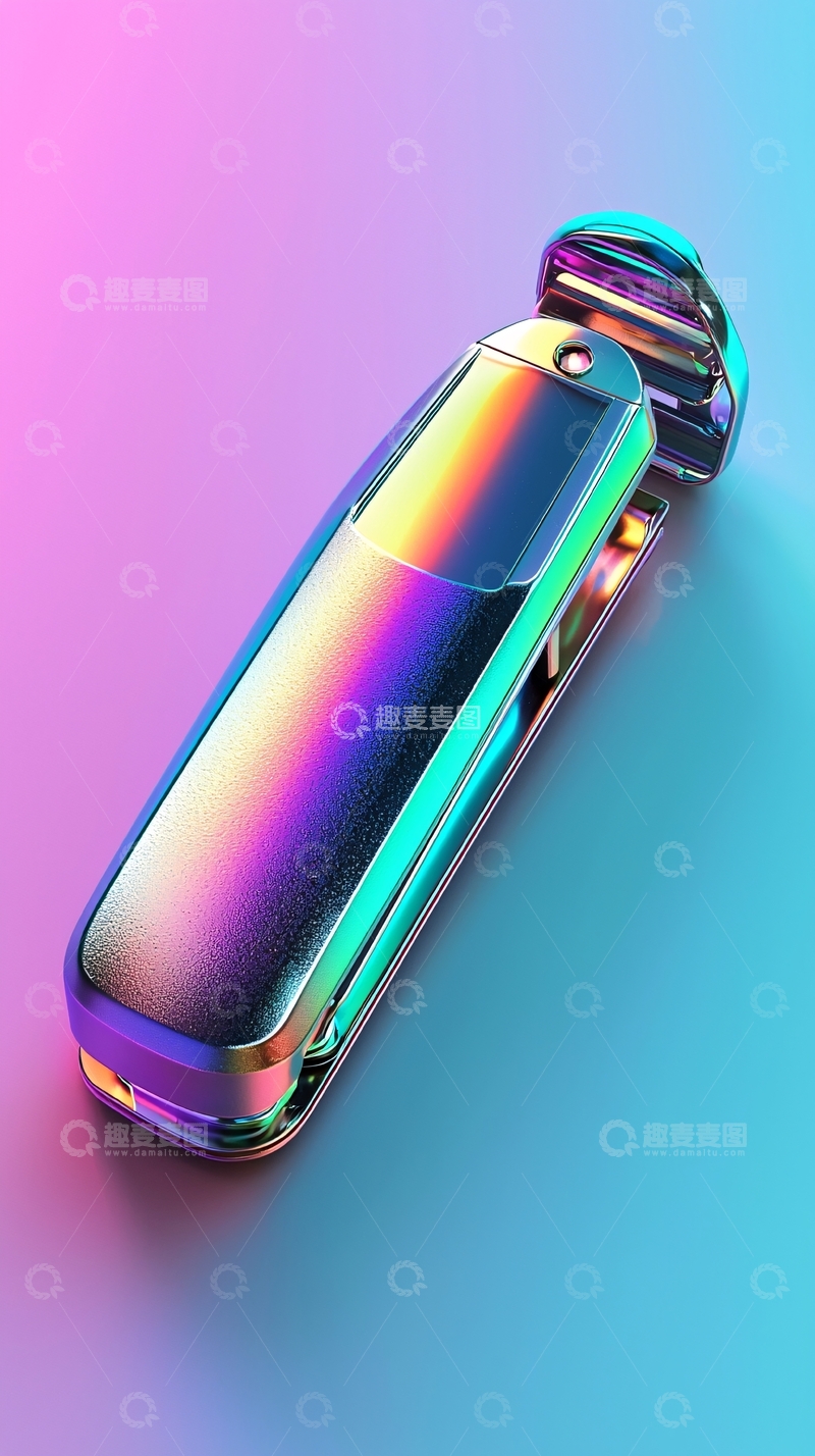 高清大图下载【趣麦麦图】彩虹色金属订书机