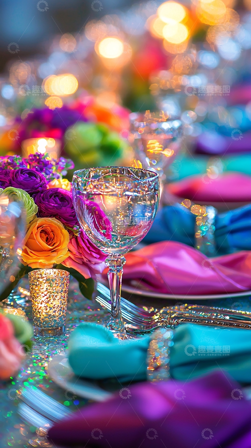 高清大图下载【趣麦麦图】彩虹婚礼桌饰