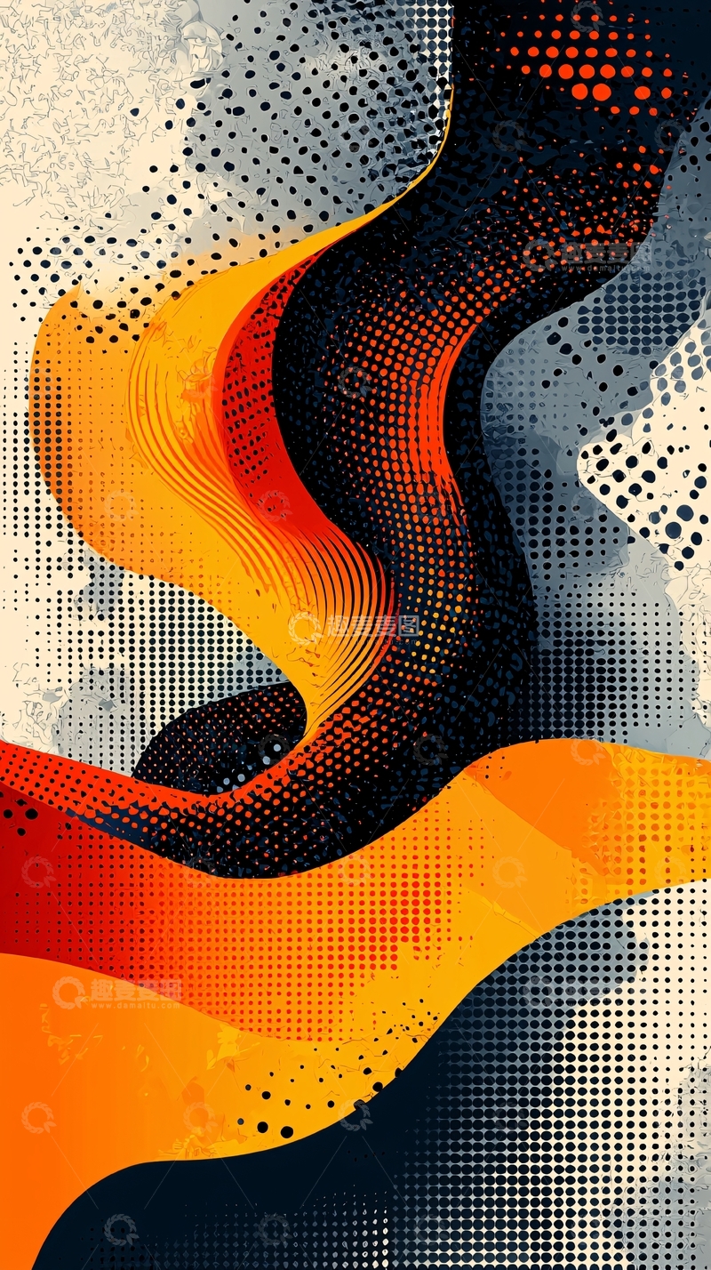 高清大图下载【趣麦麦图】抽象火焰流体