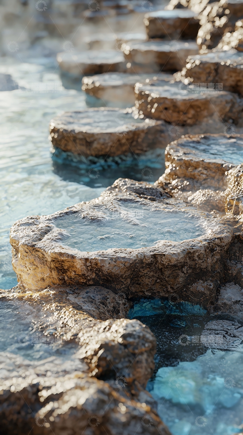 高清大图下载【趣麦麦图】温泉石阶