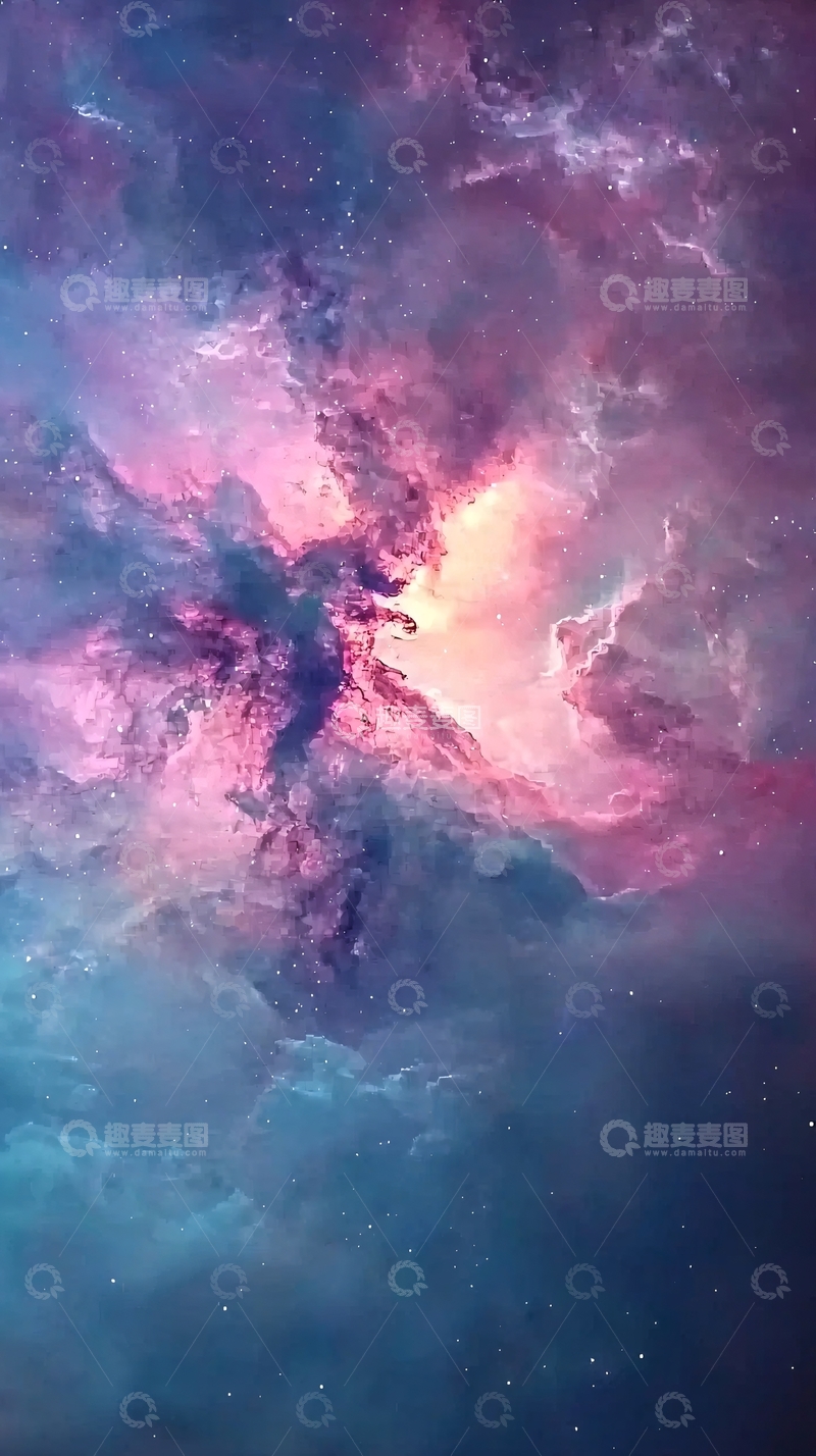 高清大图下载【趣麦麦图】梦幻紫粉色星云