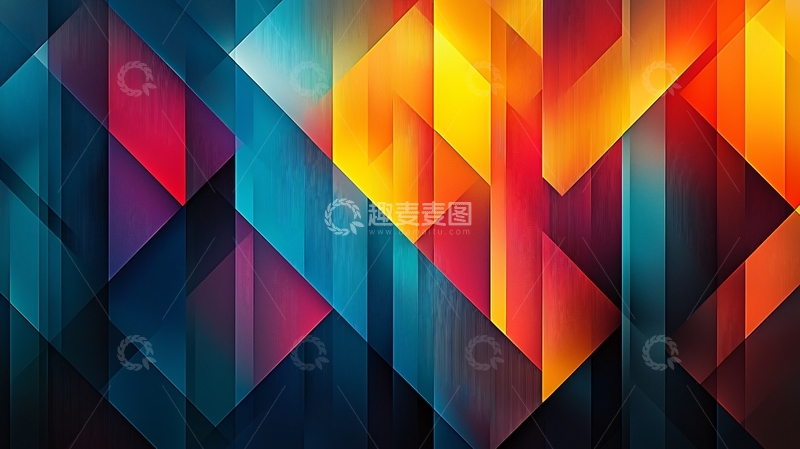 高清大图下载【趣麦麦图】彩色几何抽象背景