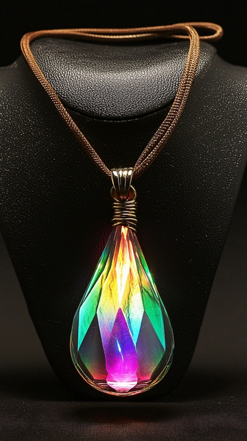 彩虹色水晶吊坠