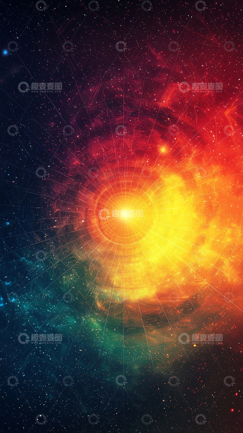 高清大图下载【趣麦麦图】星云漩涡中心的明亮光芒