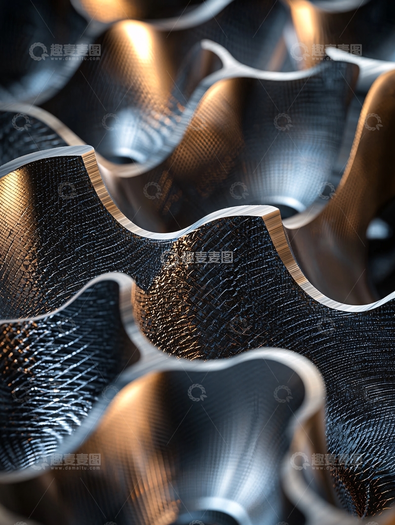 高清大图下载【趣麦麦图】金属波浪纹理特写