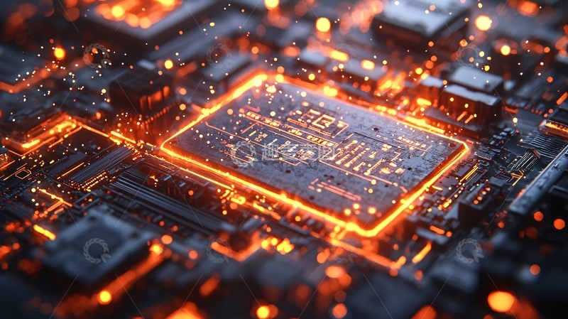 高清大图下载【趣麦麦图】闪耀的科技电路板