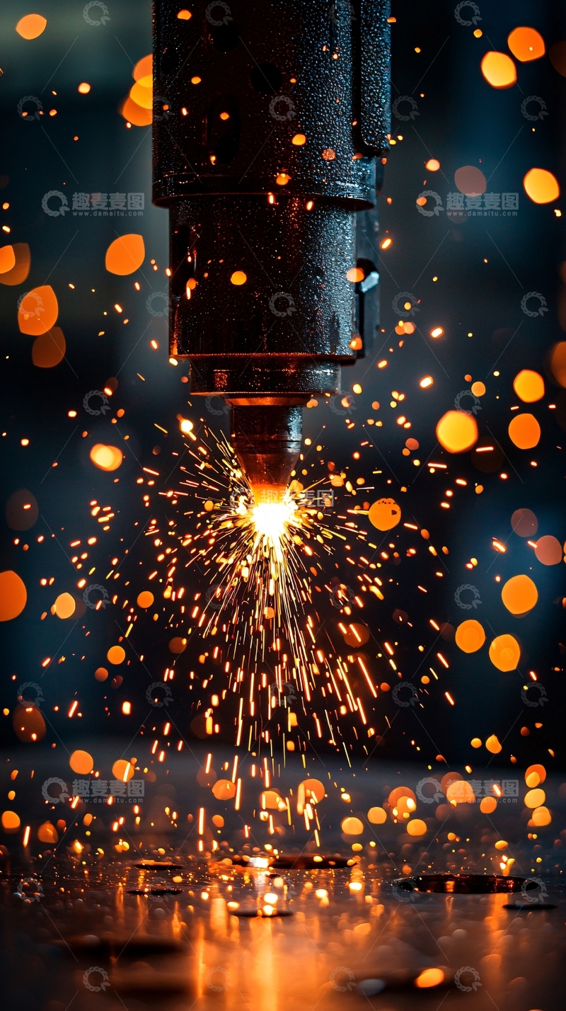 高清大图下载【趣麦麦图】金属切割火花四溅