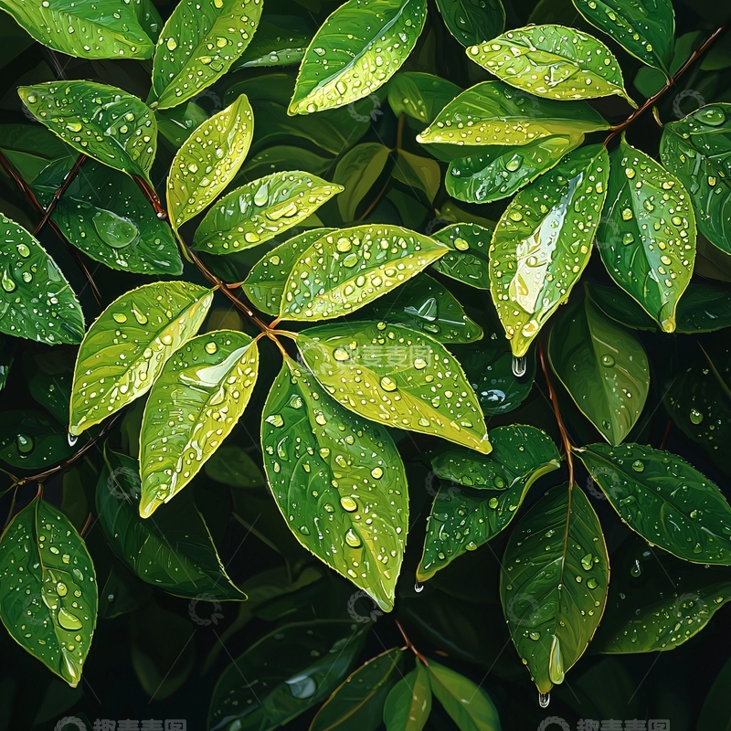 高清大图下载【趣麦麦图】翠绿叶片