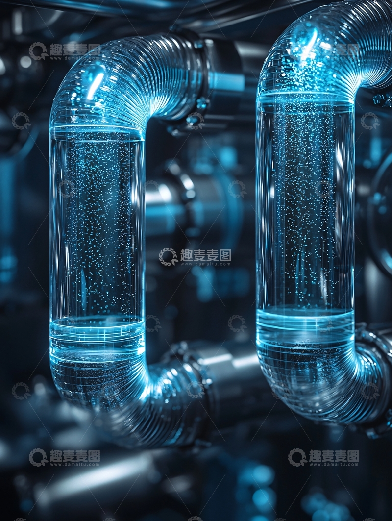 高清大图下载【趣麦麦图】透明管道中流动液体