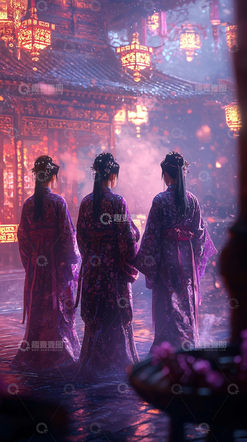 高清大图下载【趣麦麦图】古装女子背影