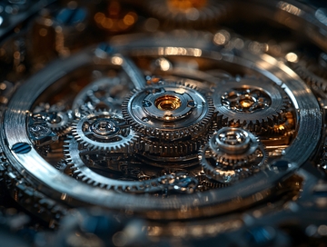 精密金属齿轮的特写