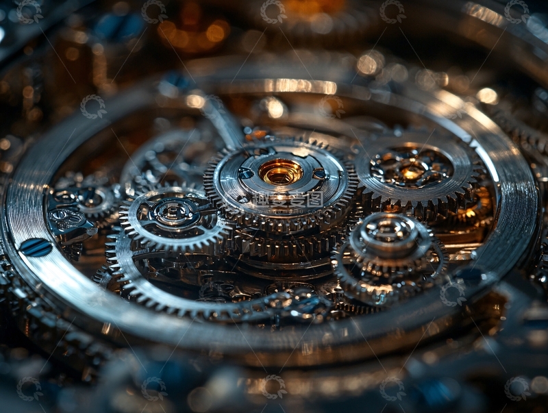 高清大图下载【趣麦麦图】精密金属齿轮的特写