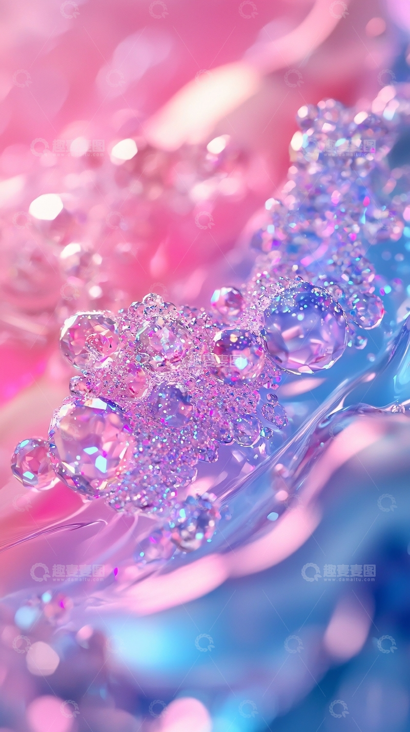 高清大图下载【趣麦麦图】粉色梦幻泡泡背景