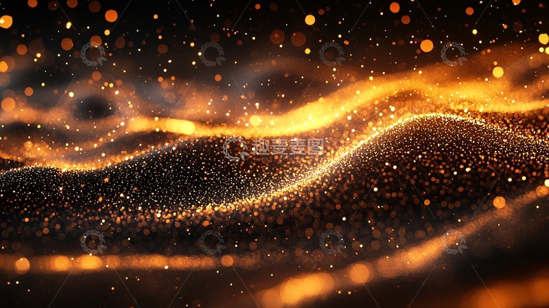 高清大图下载【趣麦麦图】金色粒子波浪
