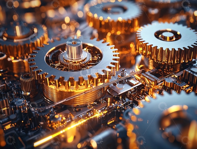 高清大图下载【趣麦麦图】精密金属齿轮细节特写