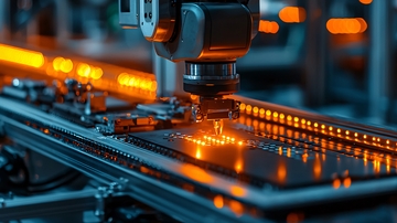 自动化生产线上作业的机器