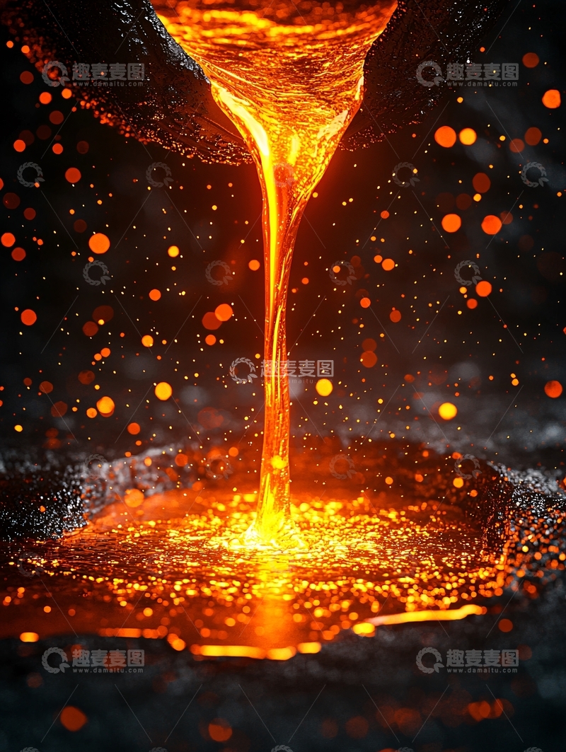 高清大图下载【趣麦麦图】熔岩流淌的特写