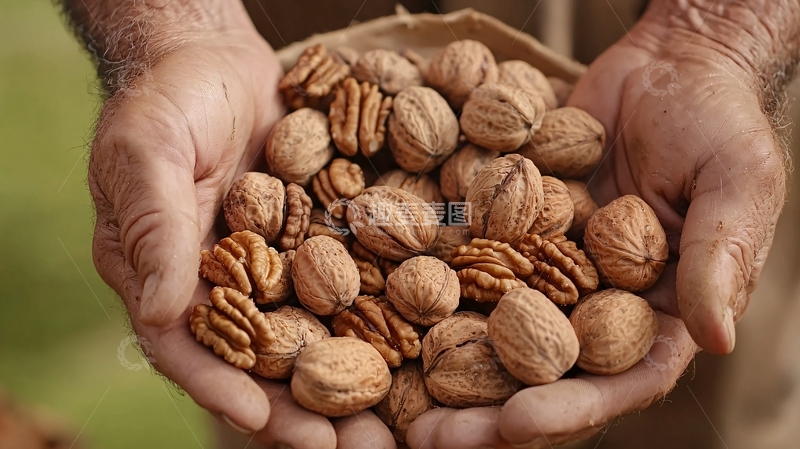 高清大图下载【趣麦麦图】双手捧着核桃