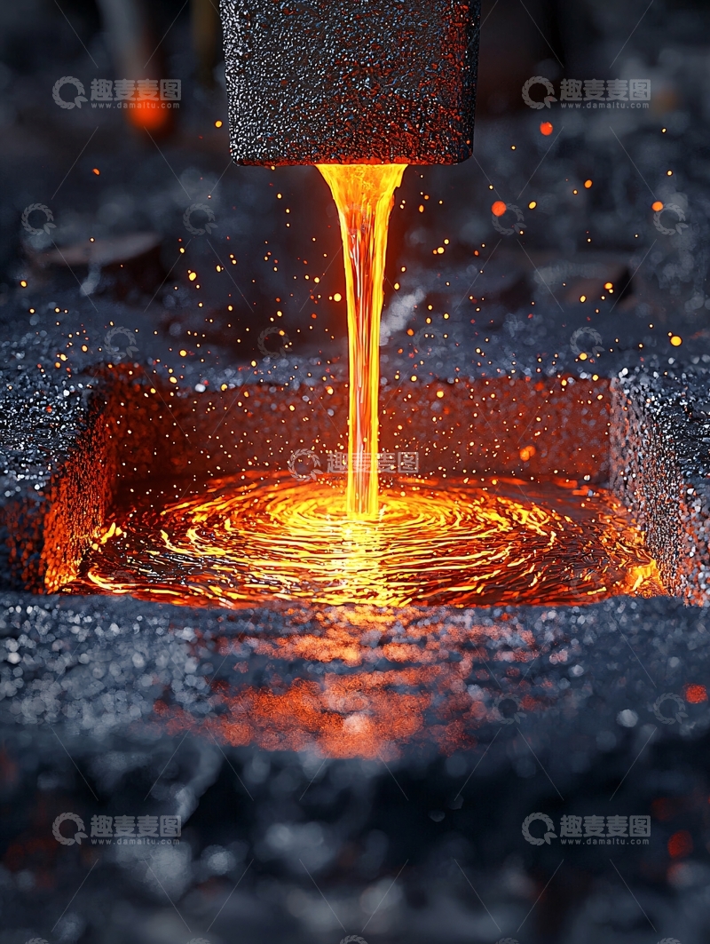 高清大图下载【趣麦麦图】熔融金属倾倒