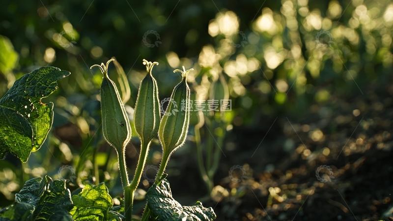 高清大图下载【趣麦麦图】阳光下植物嫩芽特写